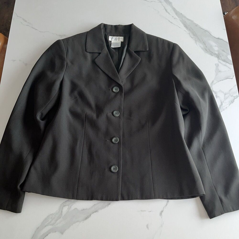 Worthington Petite Olive Green Size 10P Blazer Career Office Dressy Casual Lined